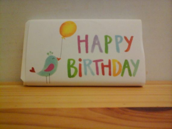 Schokoladentäfelchen ''Happy Birthday"