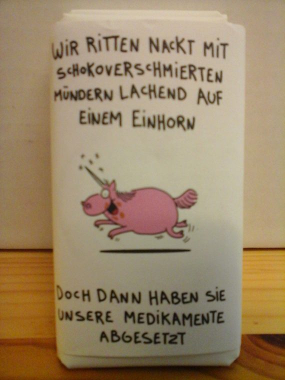 Schokoladentäfelchen Medikamente abgesetzt
