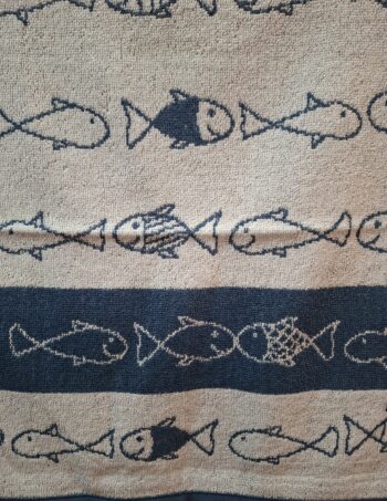 Frottee Handtuch Kiss Fish Blau