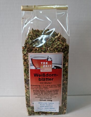 Weißdornblätter mit Blüten